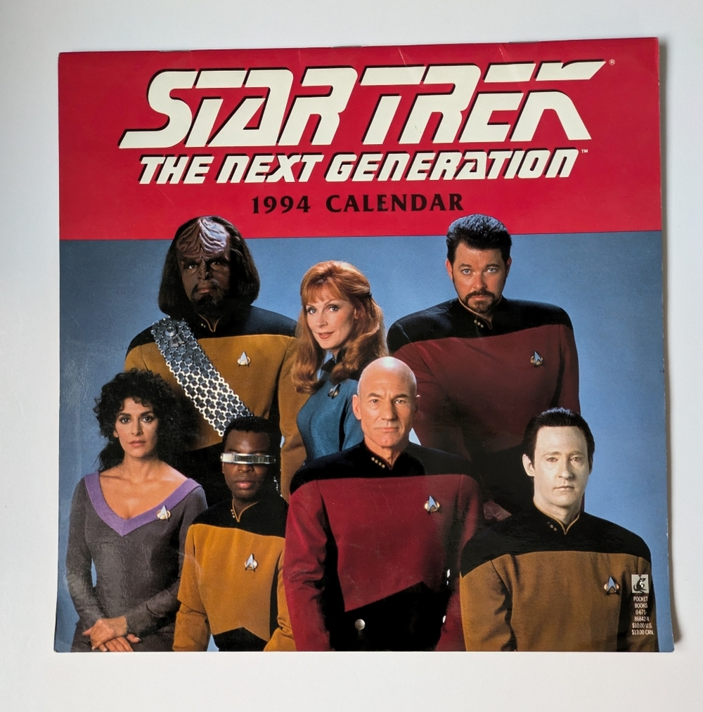 Vintage Star Trek The Next Generation 1994 Calendar Used